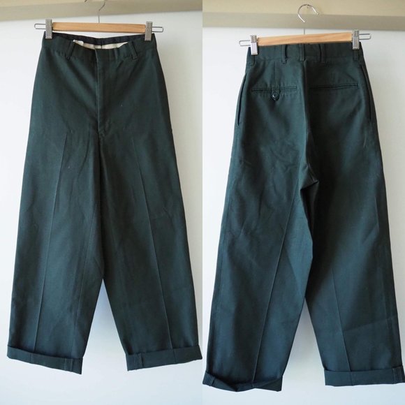 Vintage boys army pant, dark green - Picture 1 of 4
